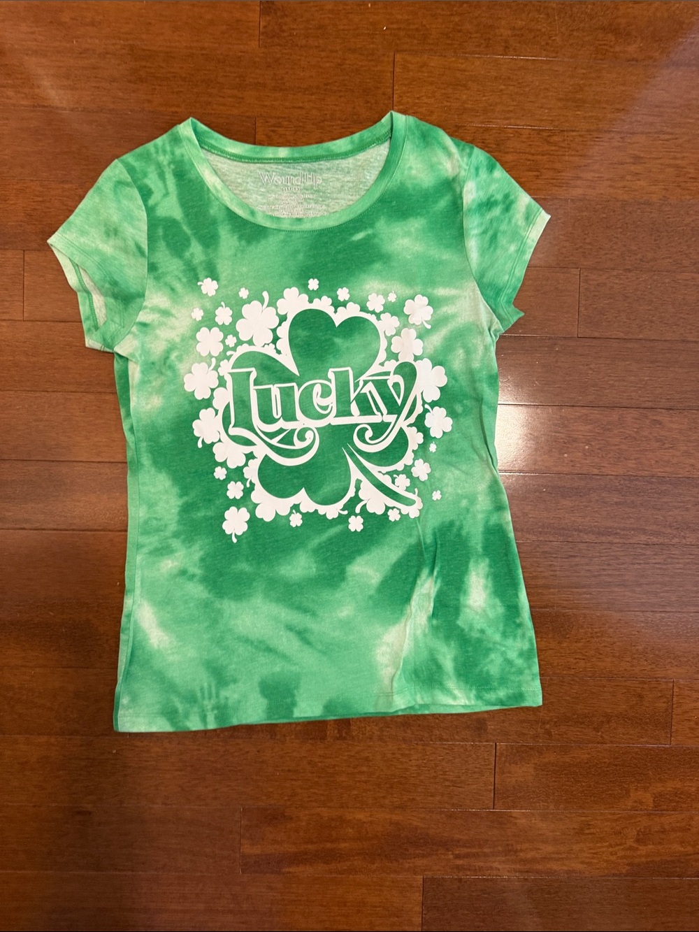 Green Tie-Dye 'Lucky' Clover Graphic Tee